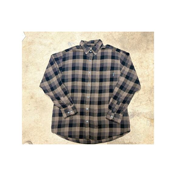 Wolverine Buffalo Plaid Flannel Shirt Men’s XL Black/Taupe Workwear Long Sleeve - Picture 1 of 16